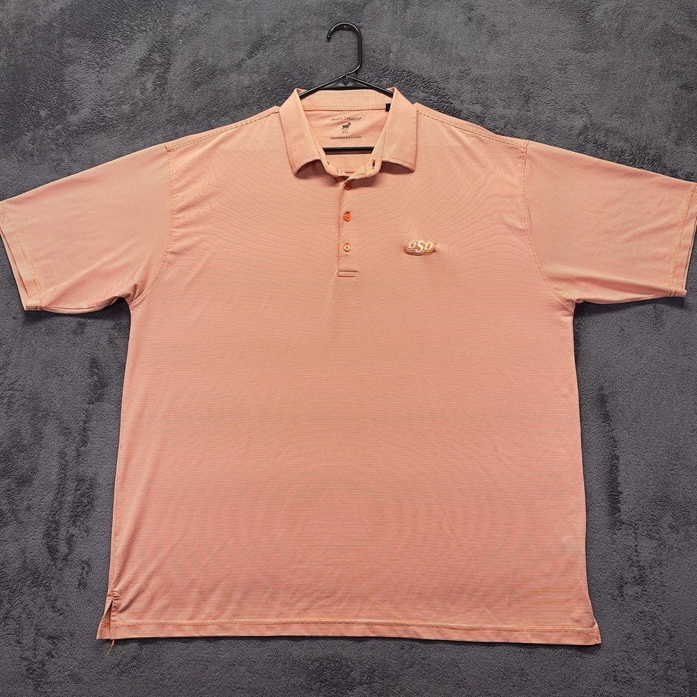 Oklahoma State Cowboys Polo Shirt Mens 2XL Horn Legend Orange Striped OSU